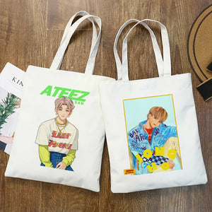 Korea Ulzzang ATEEZ Kpop Style Canvas Tote Bag