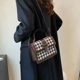 Korea Kpop Plaid Messenger Bag PU Harajuku Tote Women Bag Large Capacity