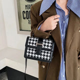 Korea Kpop Plaid Messenger Bag PU Harajuku Tote Women Bag Large Capacity