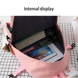 Canvas Middle School Backpack Set for Girls, 5 PCS