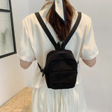 Corduroy Rucksack Women School Bag Small Harajuku Book Backpack