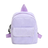 Corduroy Rucksack Women School Bag Small Harajuku Book Backpack