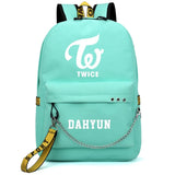 TWICE Printing Backpack Women Canvas Mochila Feminina USB Charging