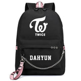 TWICE Printing Backpack Women Canvas Mochila Feminina USB Charging