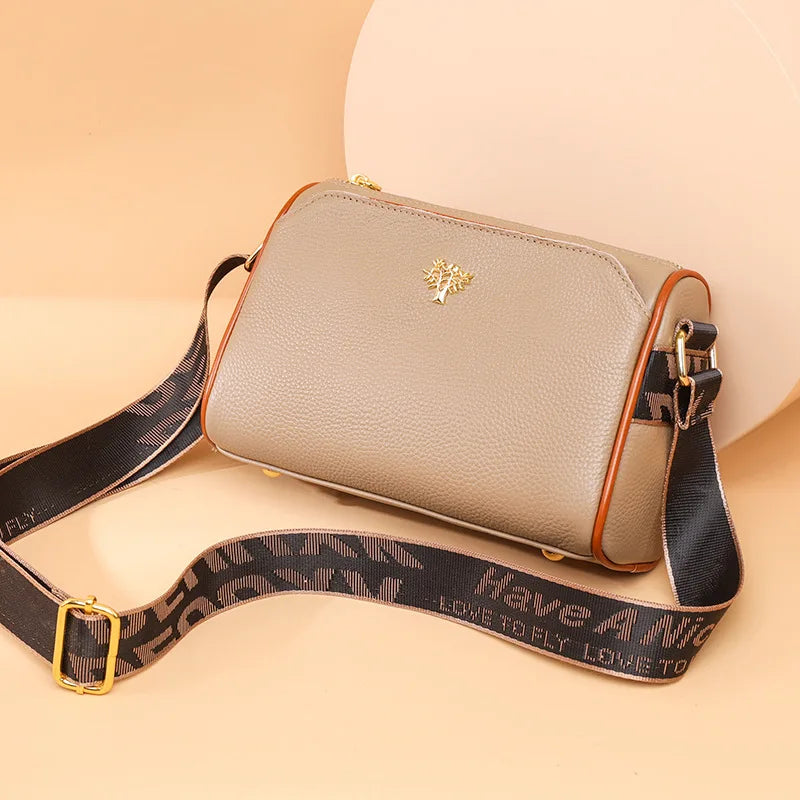 Vintage Leather Crossbody Tote Shoulder Bag