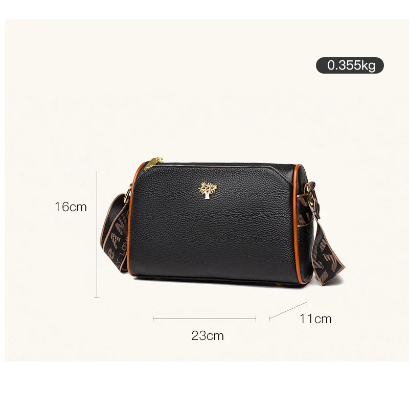 Vintage Leather Crossbody Tote Shoulder Bag
