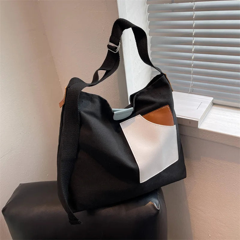 Canvas Crossbody Bags for Women Casual Girl Student Shoulder Messenger Book Bag