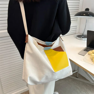 Canvas Crossbody Bags for Women Casual Girl Student Shoulder Messenger Book Bag