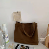 Canvas Shoulder Bags Women Vintage Underarm Large Capacity Totes School Shopping