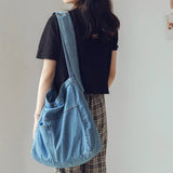 Canvas Shoulder Crossbody Women's Bag Denim Girl Students Messenger Book Bag