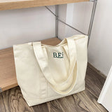 Canvas Shoulder Shopper Bag Women Large Cotton Cloth Handbags Student Purses