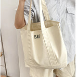 Canvas Shoulder Shopper Bag Women Large Cotton Cloth Handbags Student Purses