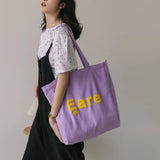 Canvas Shoulder Shopper Bag for Women Large Student Bookbag