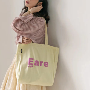 Canvas Shoulder Shopper Bag for Women Large Student Bookbag