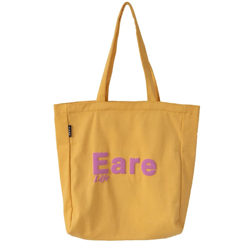 Canvas Shoulder Shopper Bag for Women Large Student Bookbag