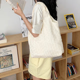 Canvas Shoulder Shopper Bag Women Large Student Bookbag Woman Tote Cotton