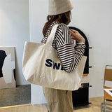 Canvas Women Shoulder Bags Big Female Student Tote Shopper Bag