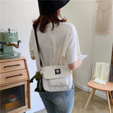 Casual Canvas-Bag Small Messenger Bag Women Shoulder Crossbody Phone Bag
