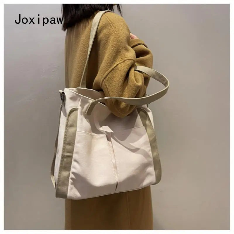 Vintage Patchwork Women's Canvas Shoulder Bag
