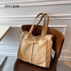 Vintage Patchwork Women's Canvas Shoulder Bag