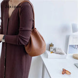 Vintage Mini Bucket Bag Pleated Crossbody Bag