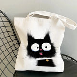 Cats Print Harajuku Bag Large-capacity Canvas Vintage Cartoon Ulzzang Ins Sweet
