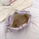 Chain Cloud Shoulder Bag for Women Pu Leather Crossbody Bag