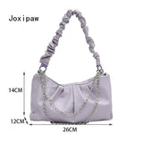 Chain Cloud Shoulder Bag for Women Pu Leather Crossbody Bag
