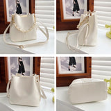 Women Leather Shoulder Bag Casual Handbags Crossbody Bucket Bags Messenger Sac