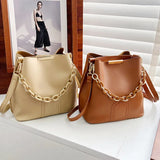 Women Leather Shoulder Bag Casual Handbags Crossbody Bucket Bags Messenger Sac