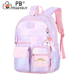 Rainbow Student Travel Laptop School Casual Backpack Girls