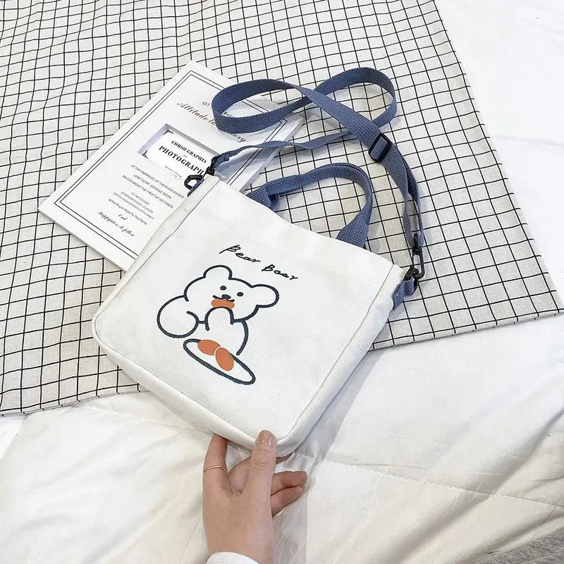 Bear Canvas Bag Female Shoulder Bag Women Tote Bag