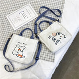 Bear Canvas Bag Female Shoulder Bag Women Tote Bag High Capacity Handbag