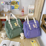 Nylon Shoulder Backpack Schoolbag Multi-function Travel Totes Bags