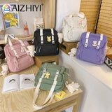 Nylon Shoulder Backpack Schoolbag Multi-function Travel Totes Bags