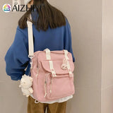 Nylon Shoulder Backpack Schoolbag Multi-function Travel Totes Bags