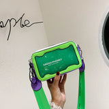 Clear Jelly Women Shoulder Flap Bag with Wide Strap Crossbody