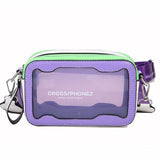 Clear Jelly Women Shoulder Flap Bag with Wide Strap Crossbody