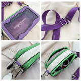 Clear Jelly Women Shoulder Flap Bag with Wide Strap Crossbody