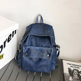 Denim Women Backpacks Large Capacity College Backpack