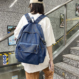 Denim Women Backpacks Large Capacity College Backpack