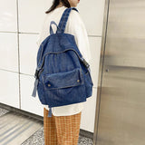 Denim Women Backpacks Large Capacity College Backpack