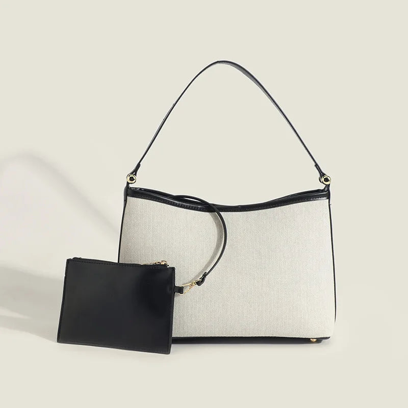 Retro Underarm Bag Large Capacity Canvas Totes