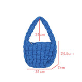 Women's Down Padded Shoulder Bag Bubbles Tote Big Ruched Handbag