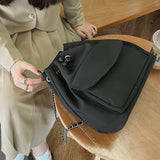 Light Oxford Cloth Backpack Female College Student Travel Chain Bucket Bagpack