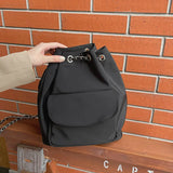 Light Oxford Cloth Backpack Female College Student Travel Chain Bucket Bagpack
