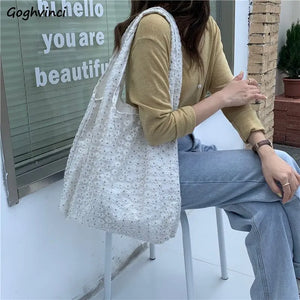Fairy Mesh Shoulder Bags Women Lovely Floral Underarm Totes
