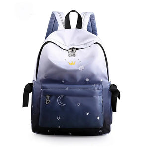 Backpack Crown Moon Stars Print Anti-theft Travel Bag Good School Backpack