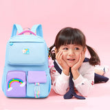 Large Capacity Rainbow Backpack for Teenage Girls