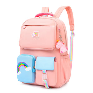 Large Capacity Rainbow Backpack for Teenage Girls